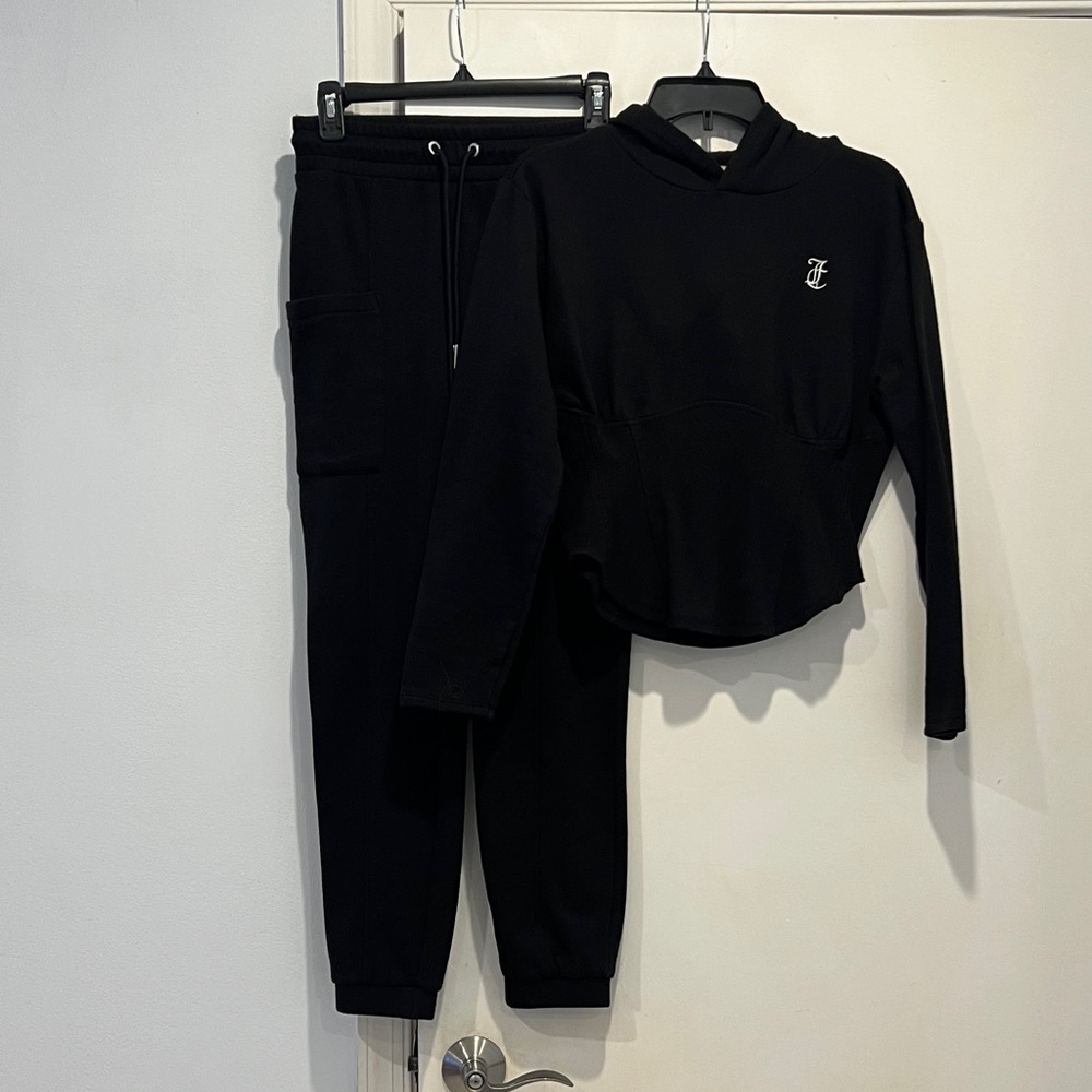 Juicy Couture Black Hoodie and Jogger Set